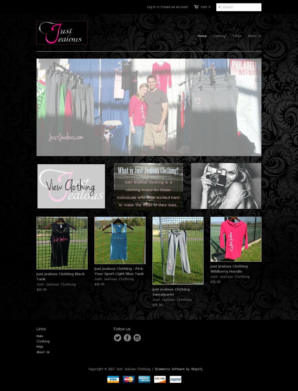 justjealous.com shopify website screenshot