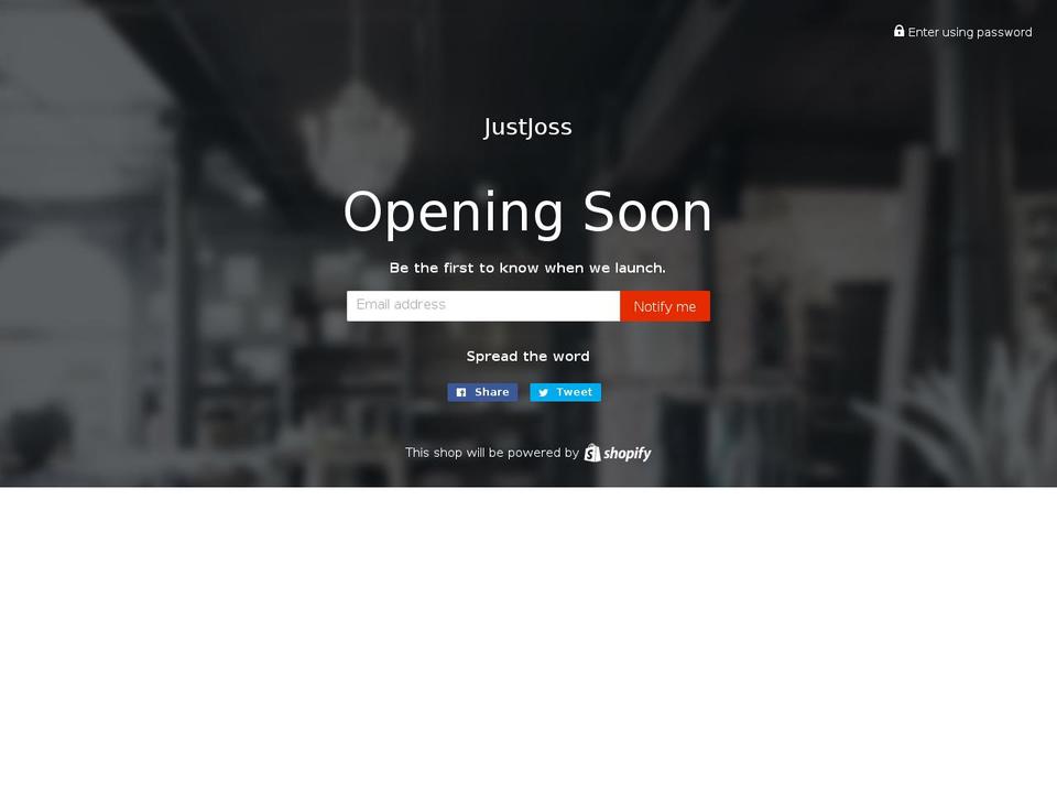 justjoss.com shopify website screenshot