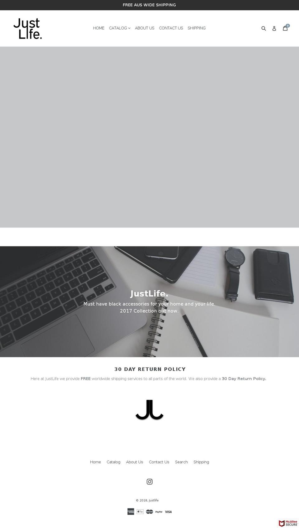justlifeonline.com — Shopify storefront screenshot