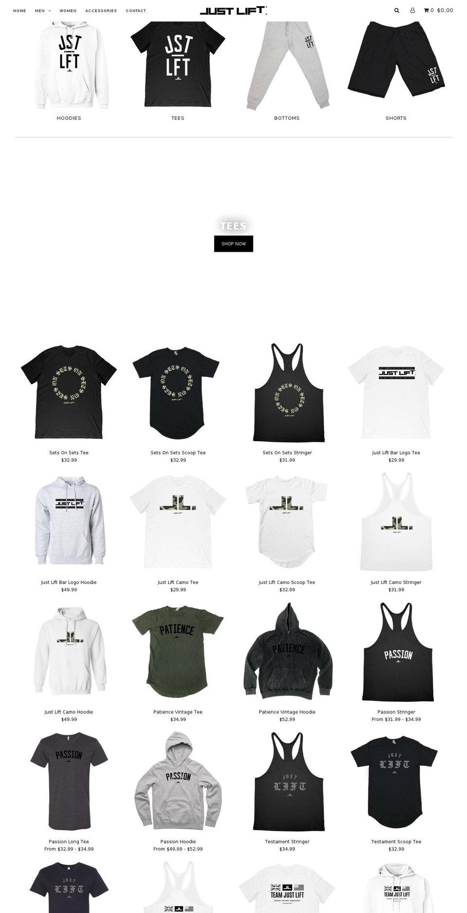 justliftapparel.com — Shopify storefront screenshot