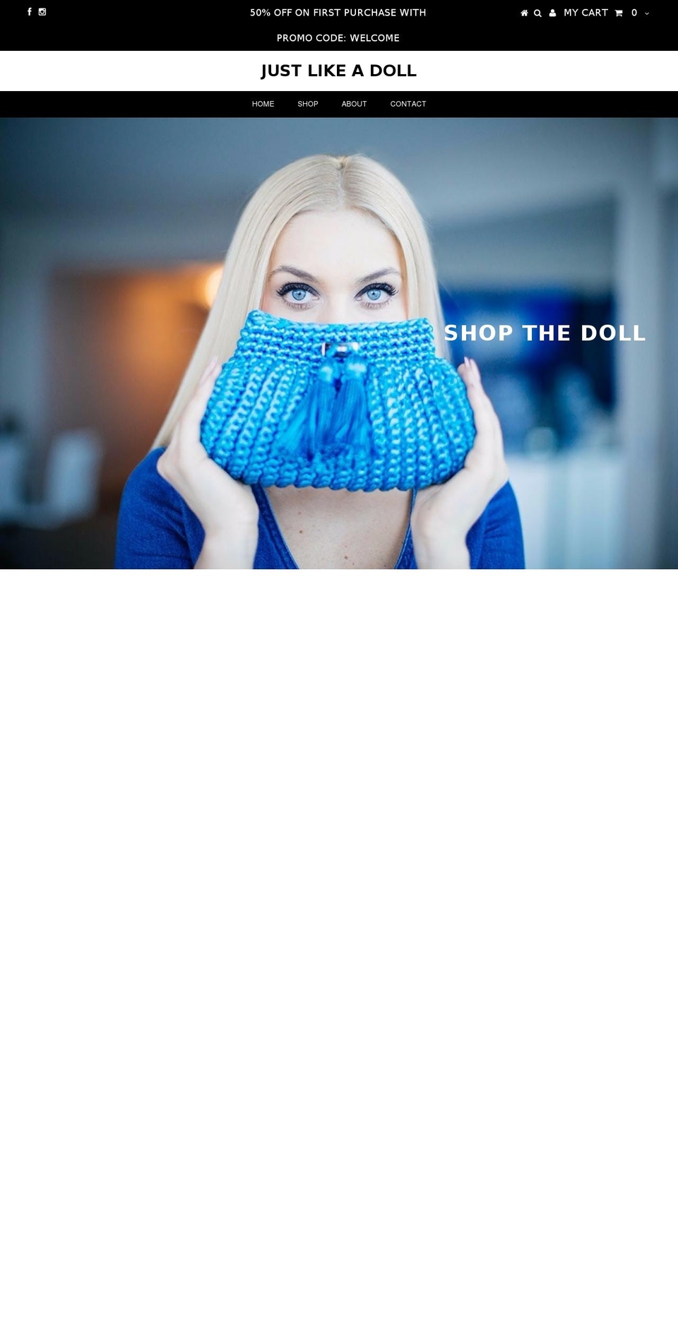 justlikeadoll.com shopify website screenshot