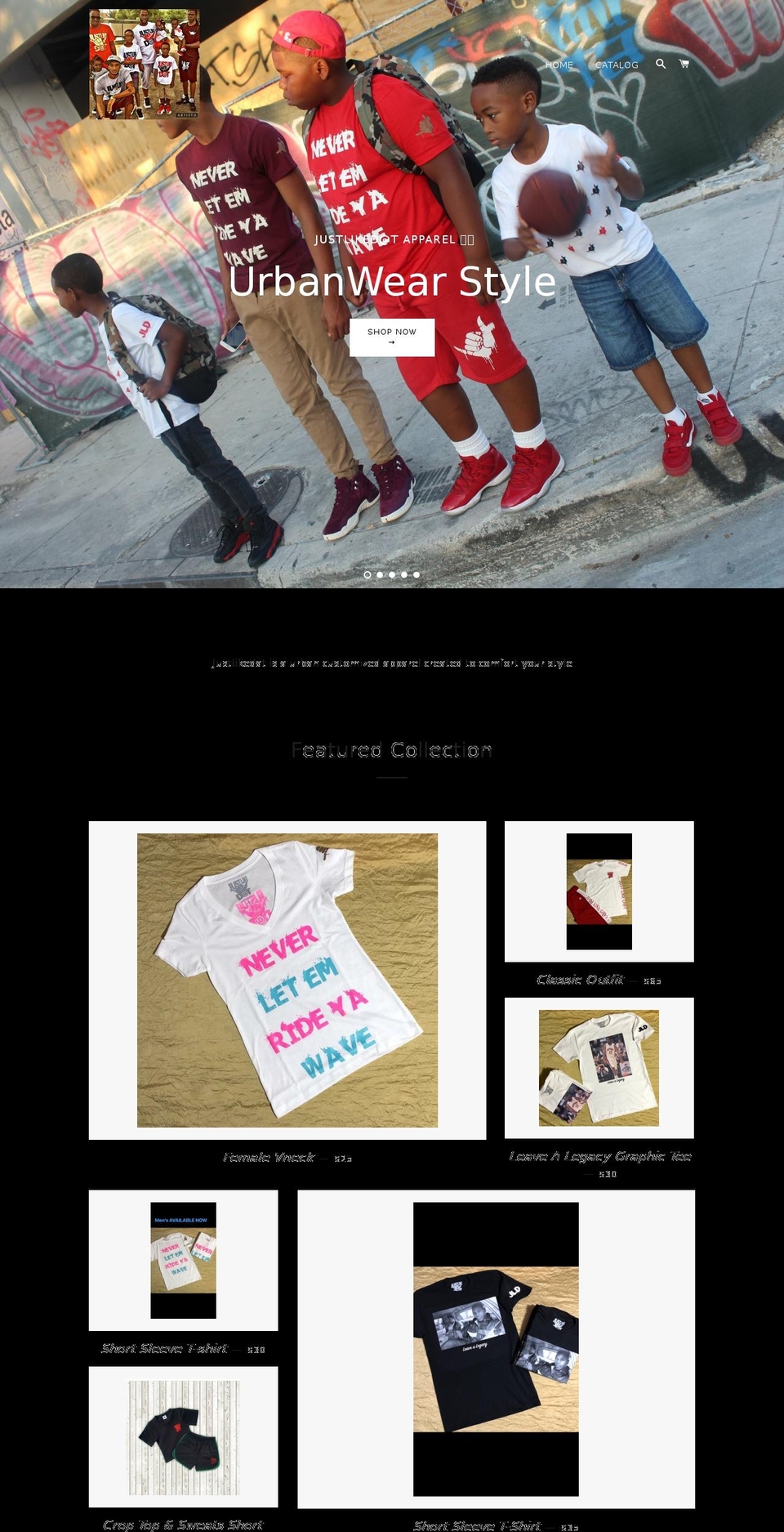 justlikedatapparel.com — Shopify storefront screenshot