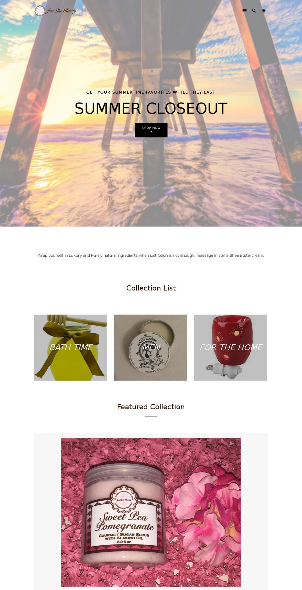 justlikekandy.com shopify website screenshot