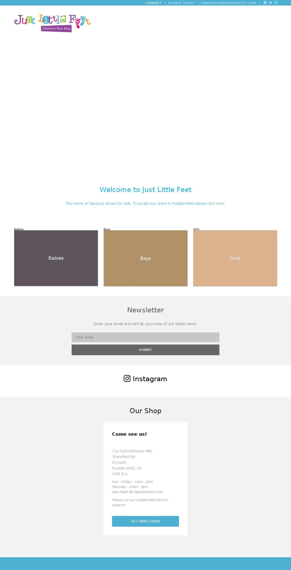 justlittlefeet.com — Shopify storefront screenshot