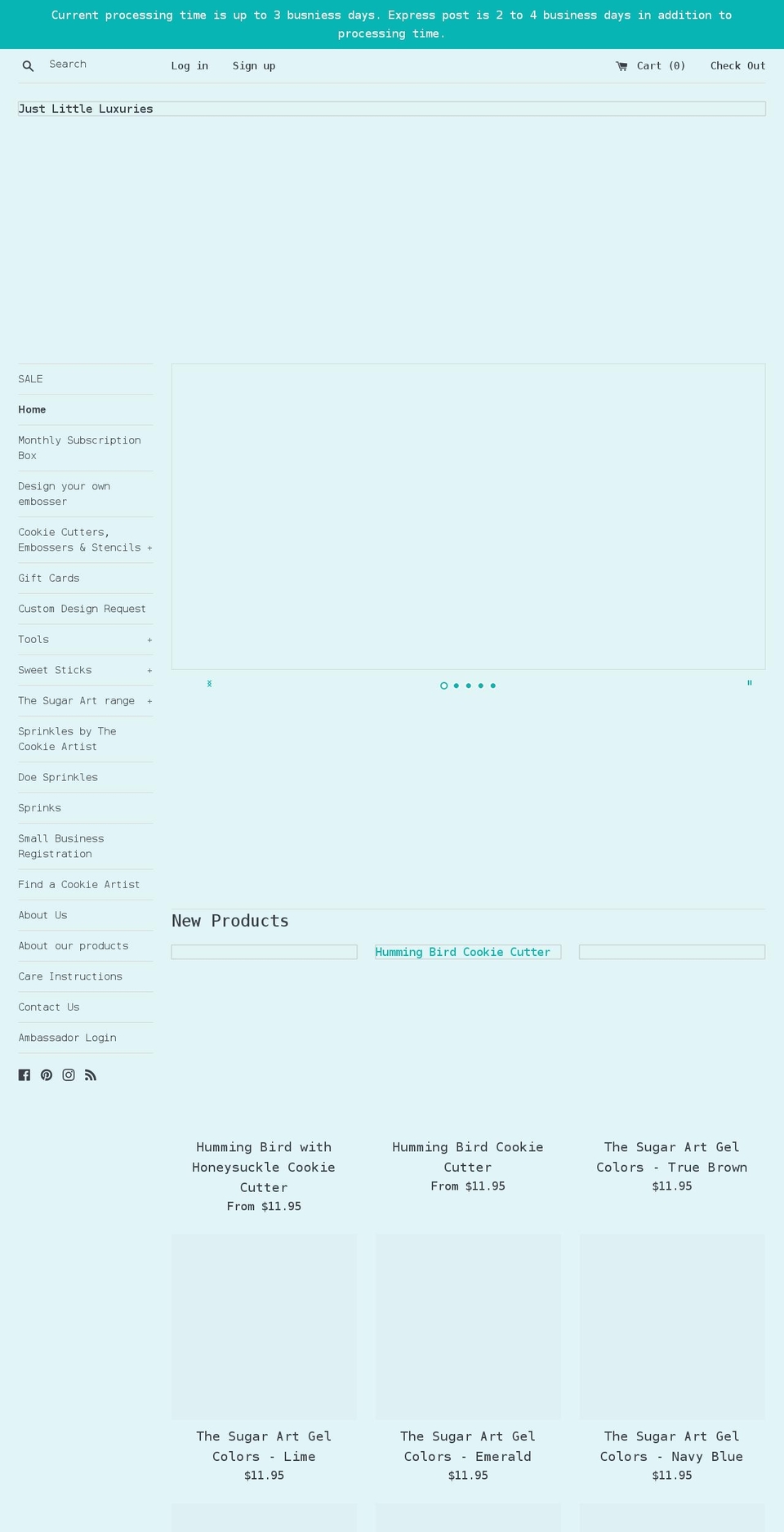 justlittleluxuries.com.au shopify website screenshot