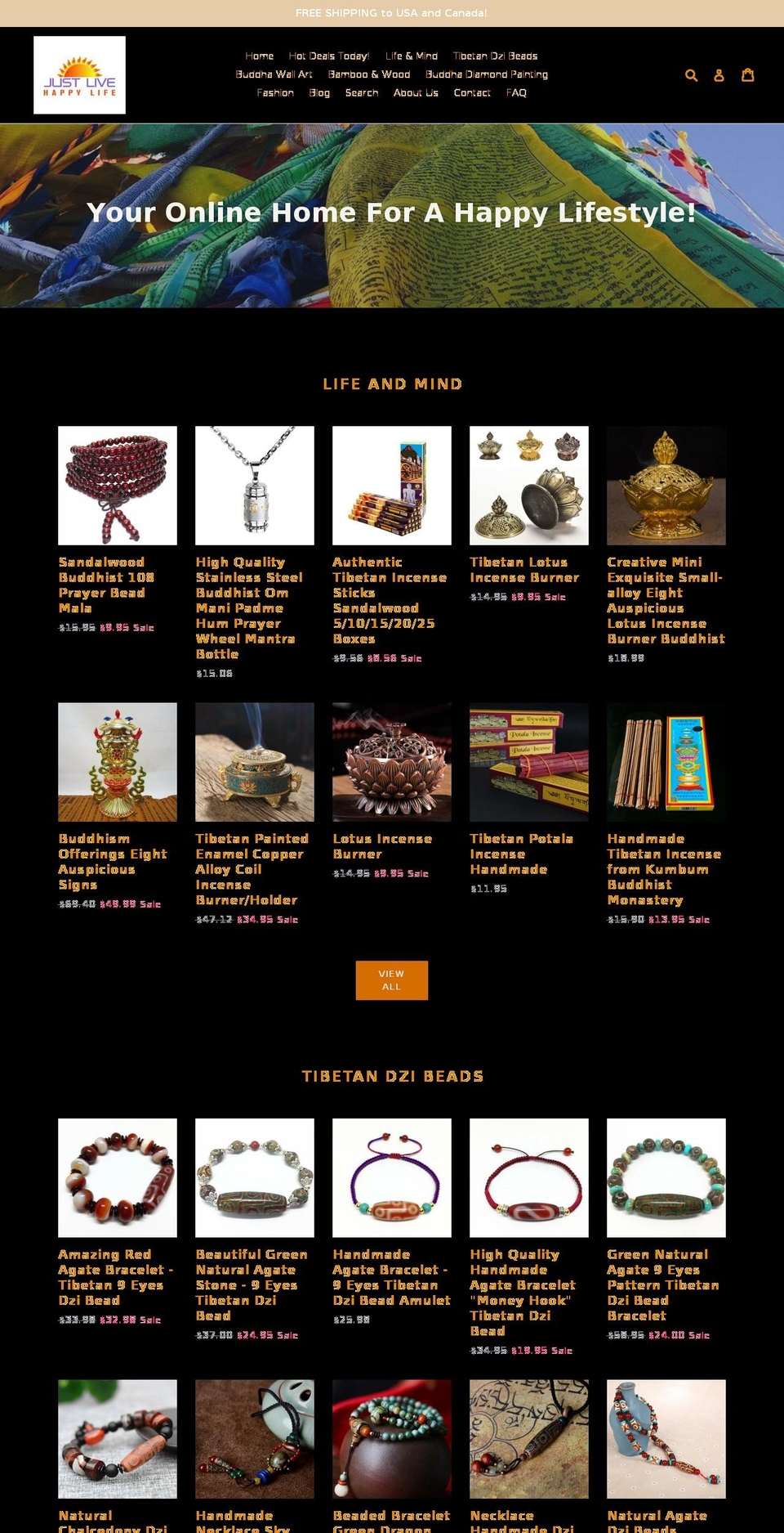 justlivehappylife.com — Shopify storefront screenshot