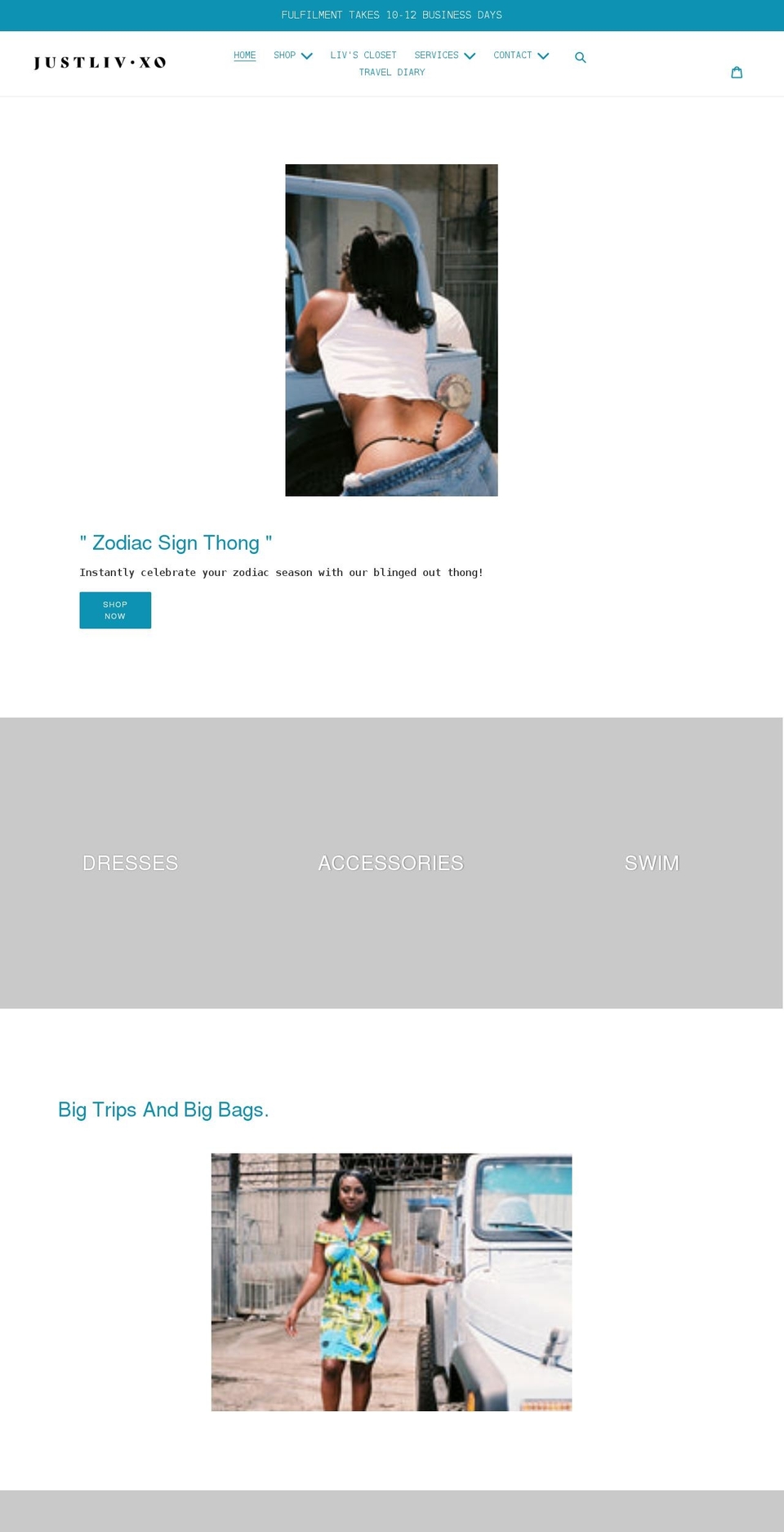 justlivxo.com shopify website screenshot