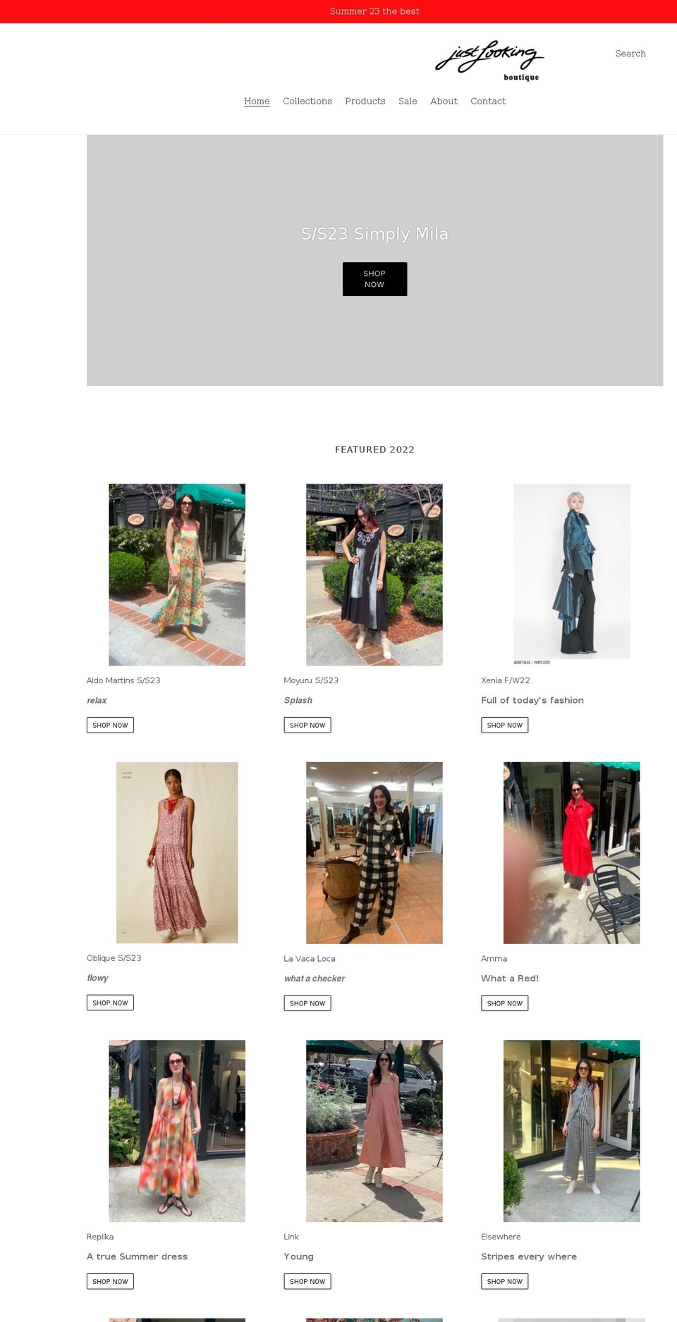 justlookingboutique.net shopify website screenshot