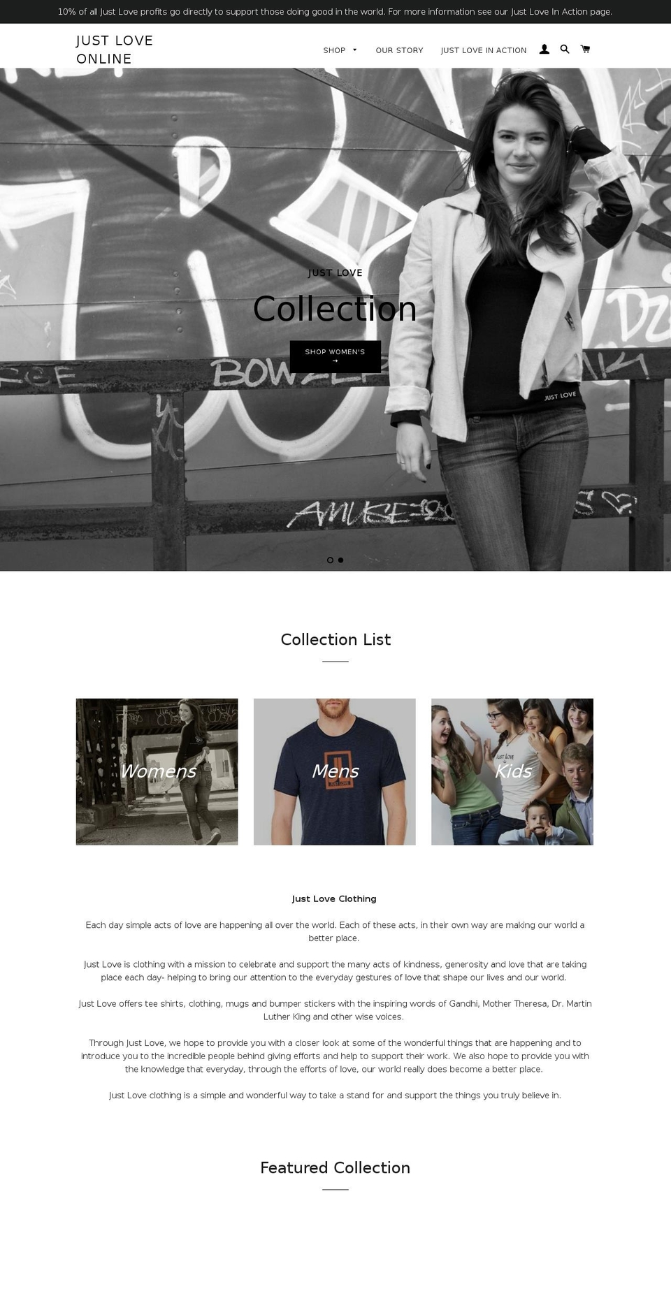 justloveonline.com — Shopify storefront screenshot