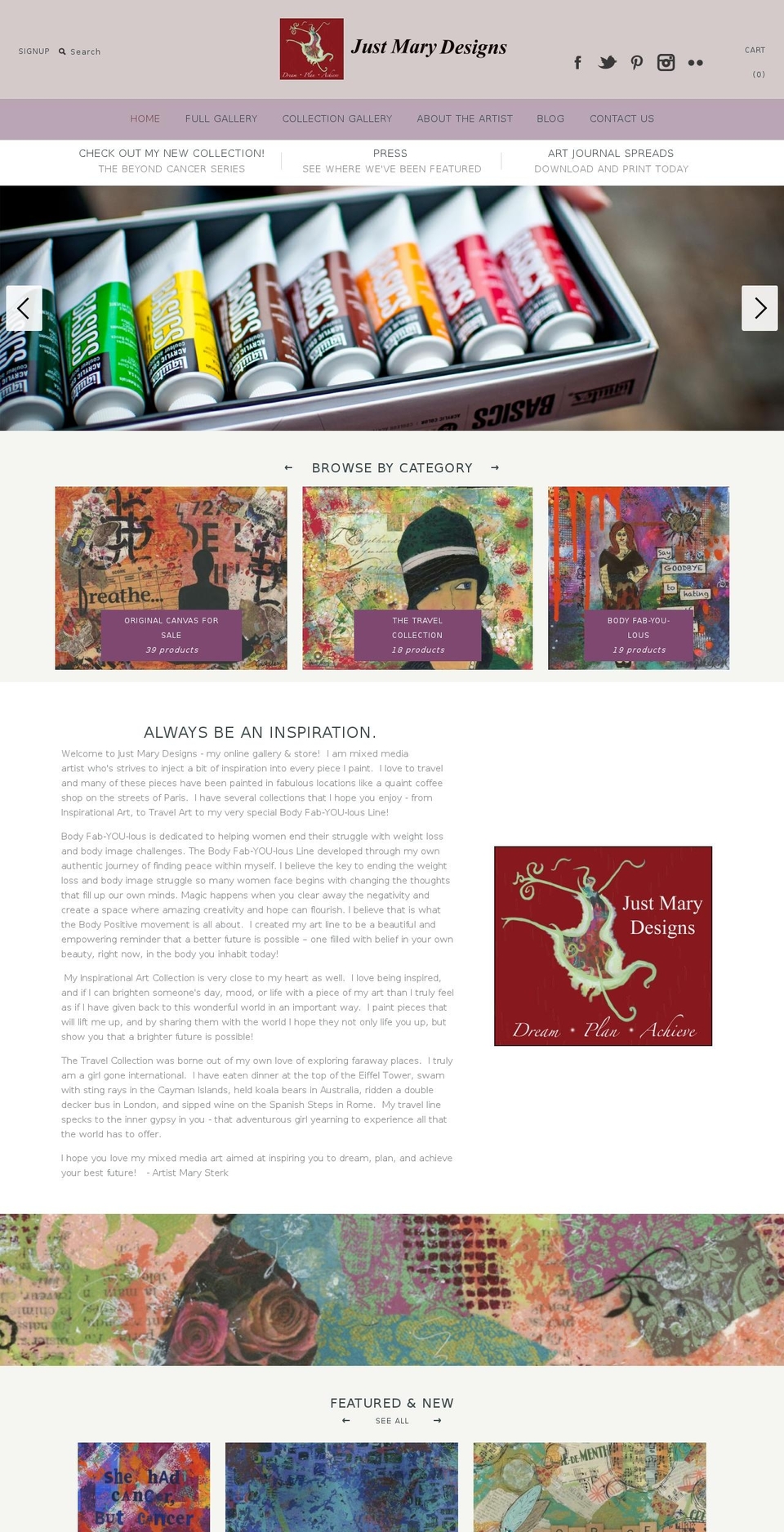 justmarydesigns.com shopify website screenshot