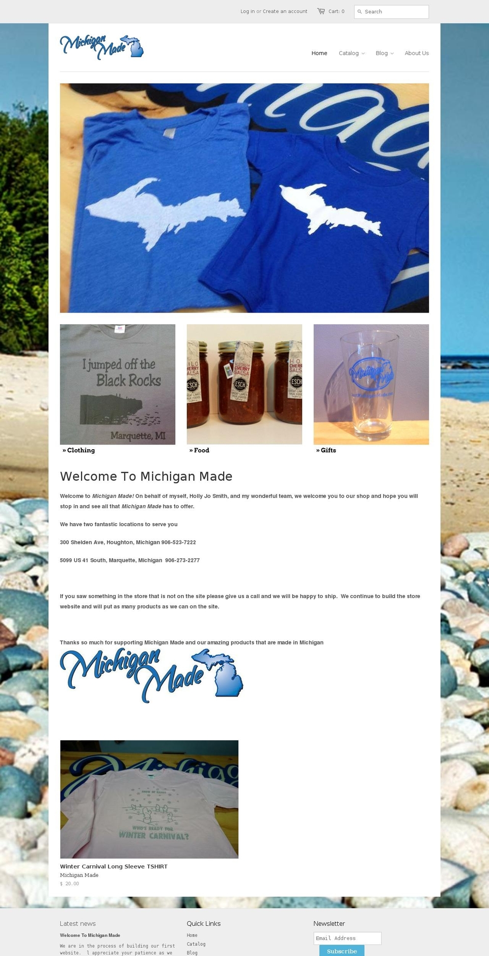 justmichiganmade.biz shopify website screenshot