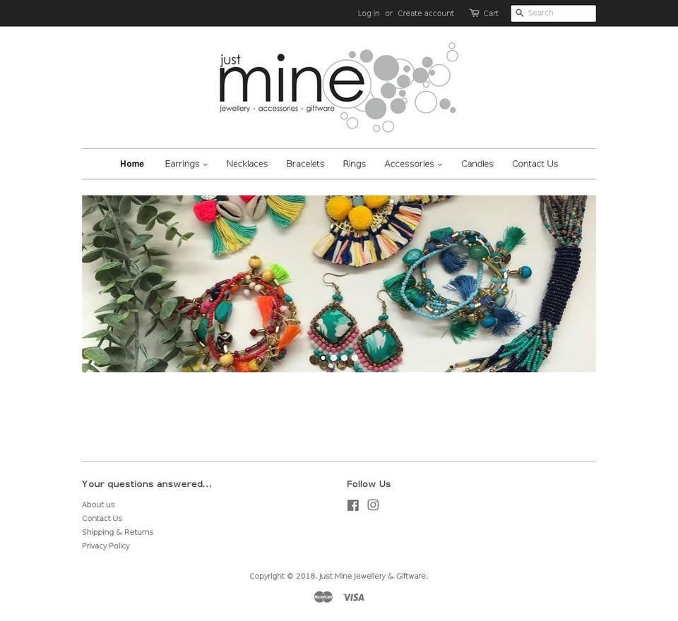 justmine.com.au shopify website screenshot