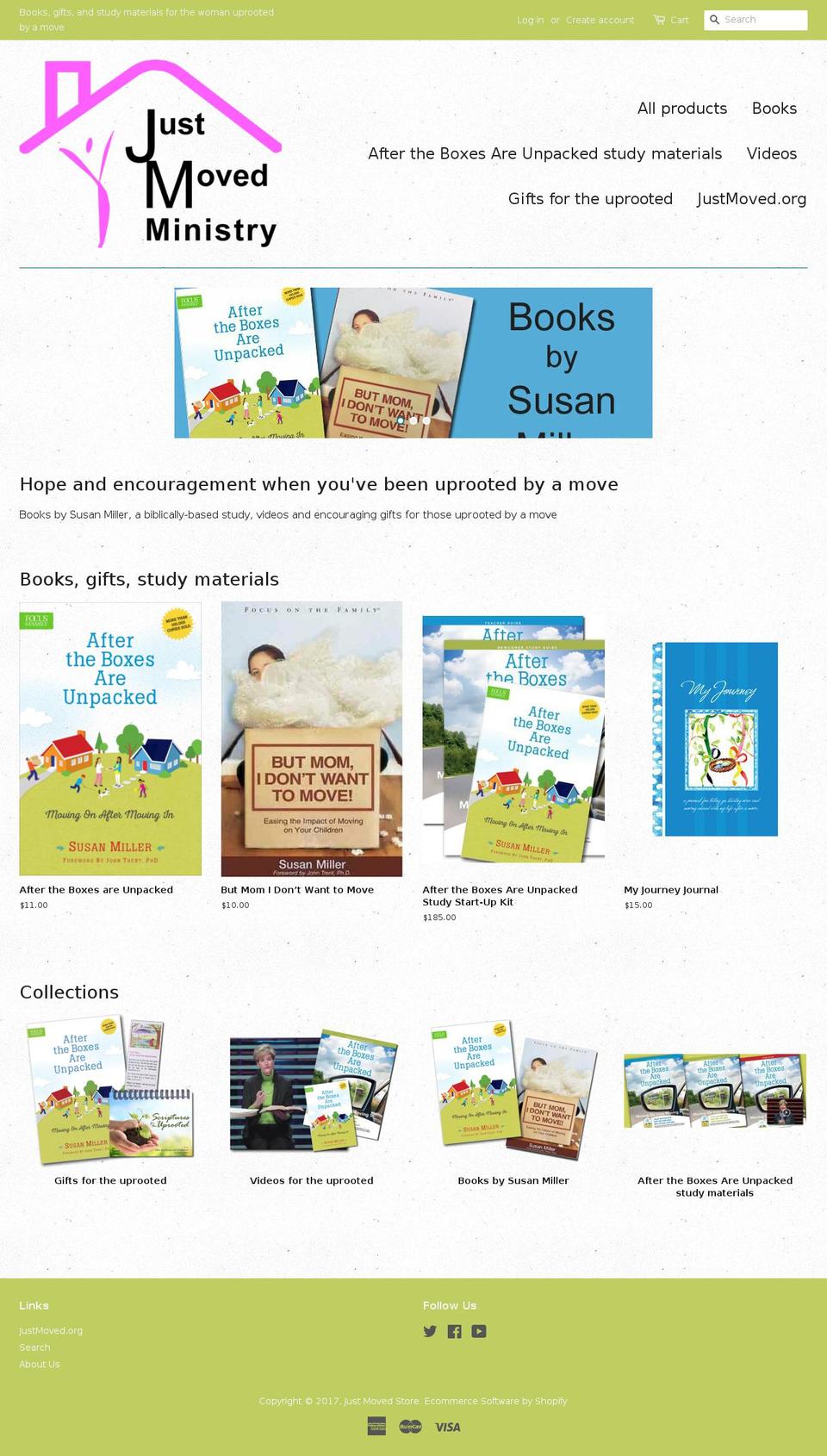 justmovedshop.com shopify website screenshot