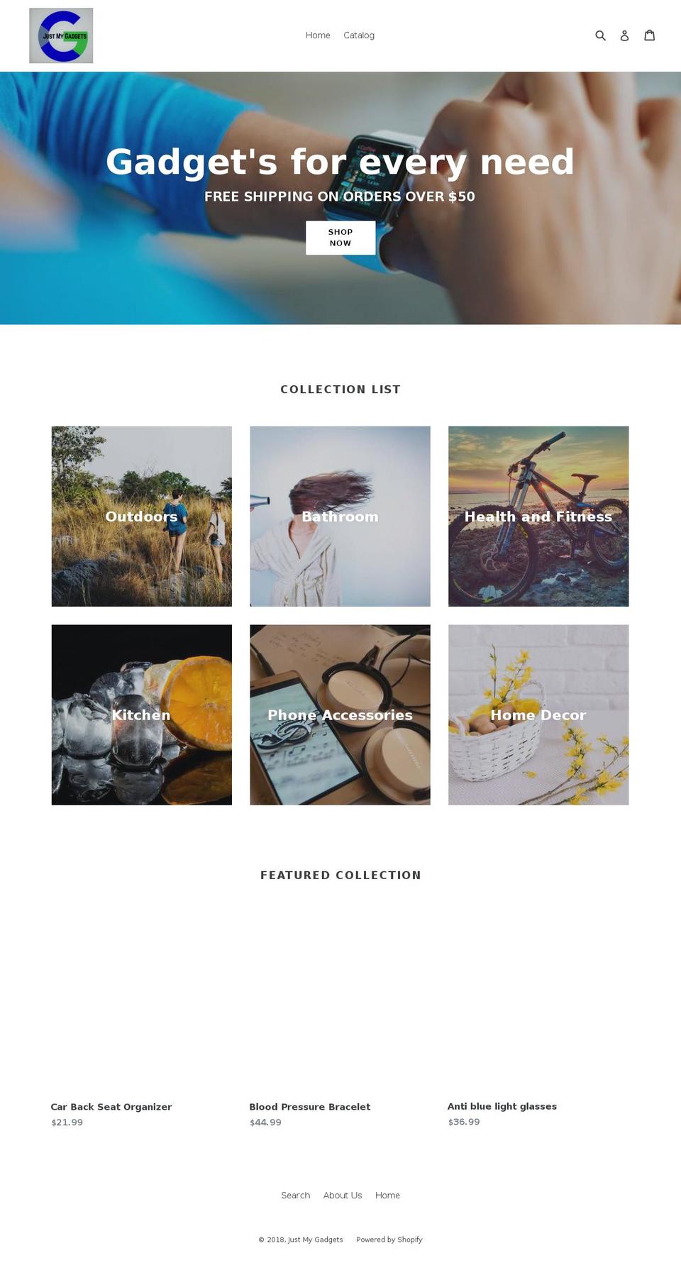 justmygadgets.com — Shopify storefront screenshot