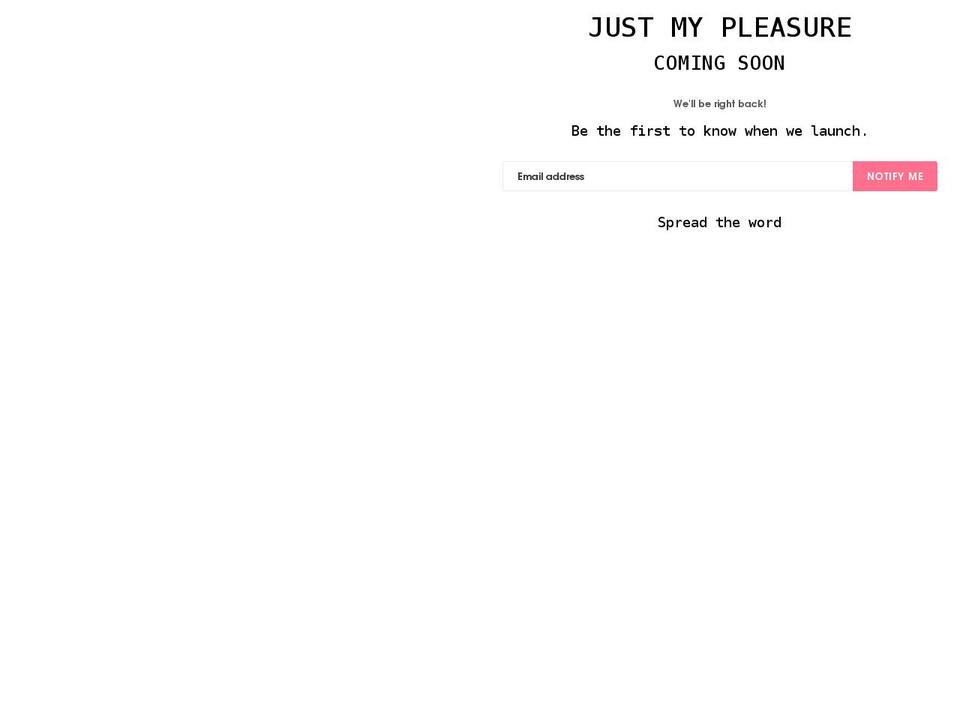 Pleasure Shopify theme site example justmypleasure.com