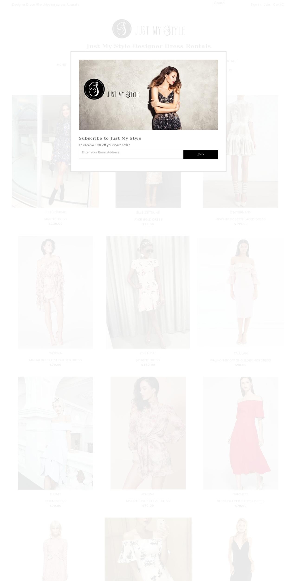 justmystyle.com.au shopify website screenshot