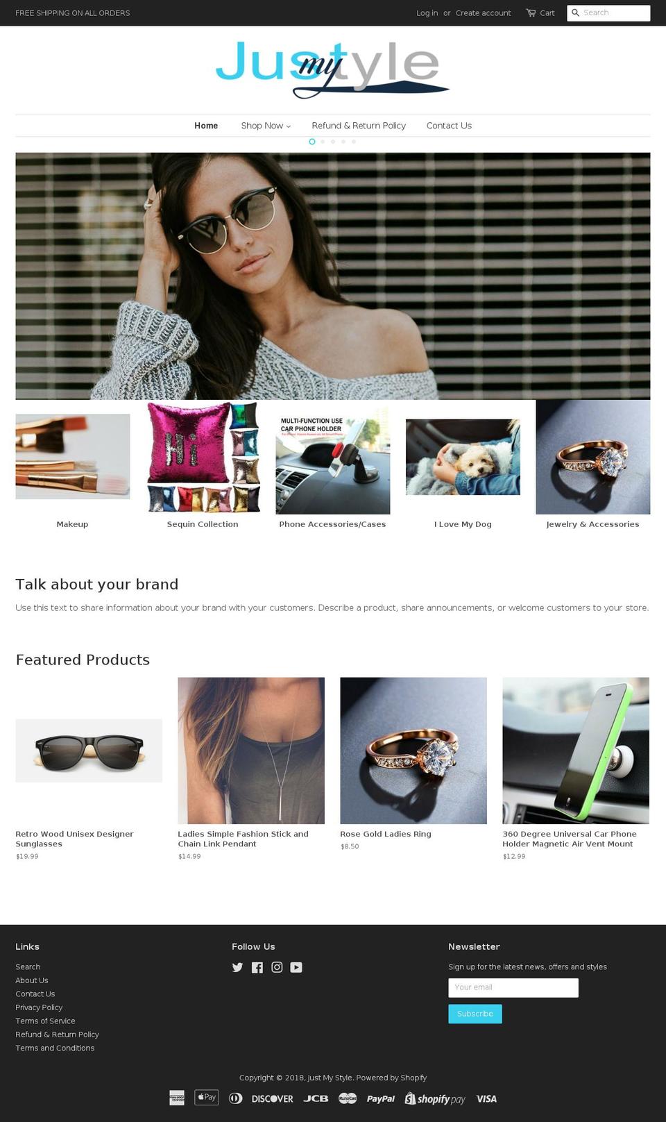 justmystyle.net shopify website screenshot