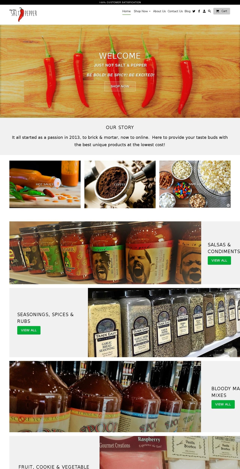 justnotsaltandpepper.com shopify website screenshot