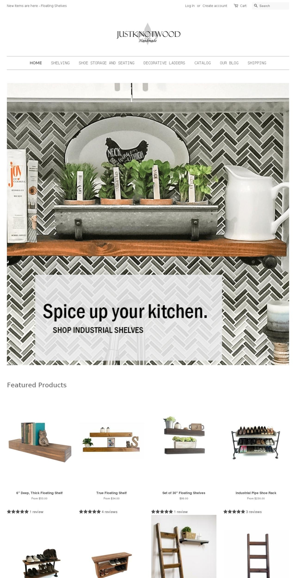 justnotwood.com — Shopify storefront screenshot