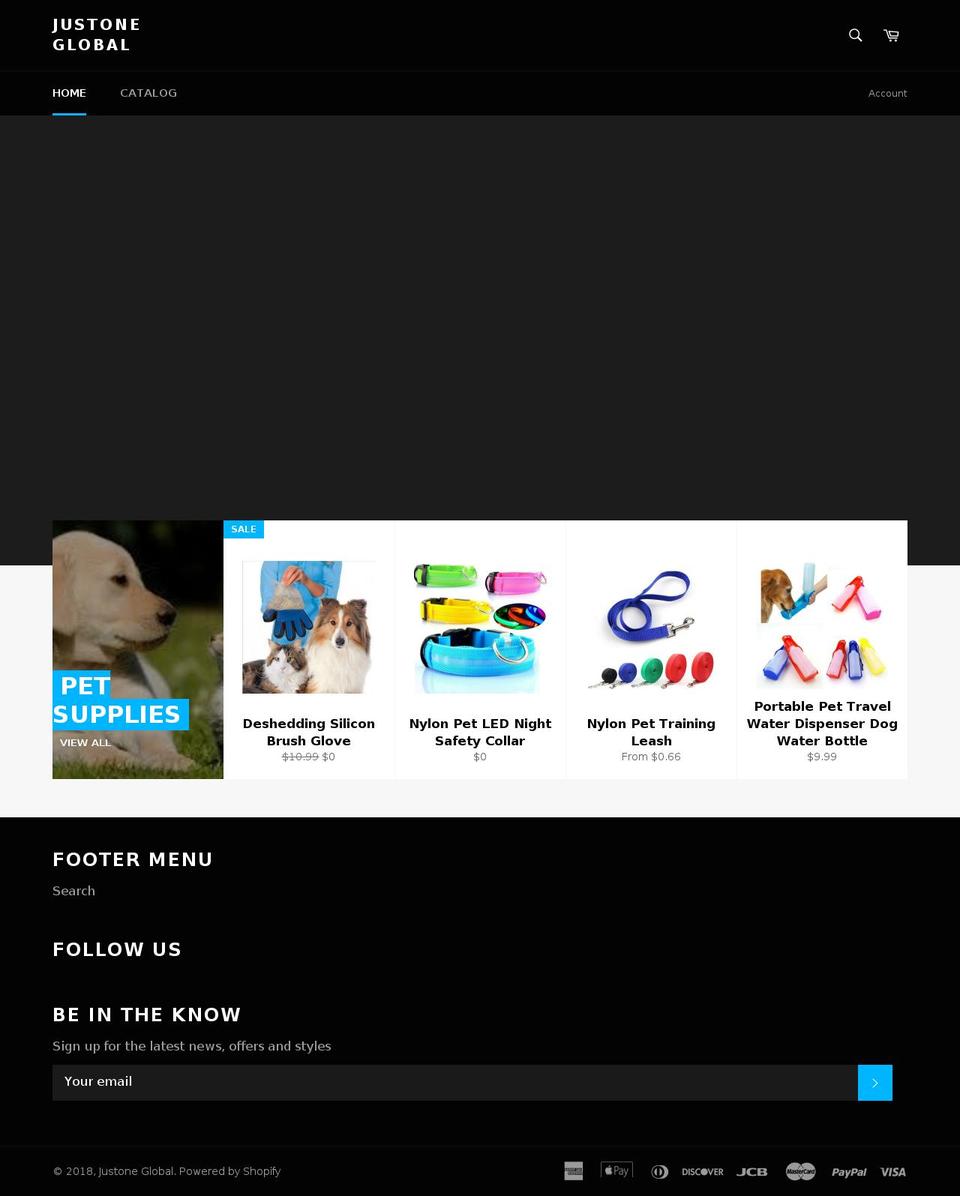 justoneglobal.com shopify website screenshot