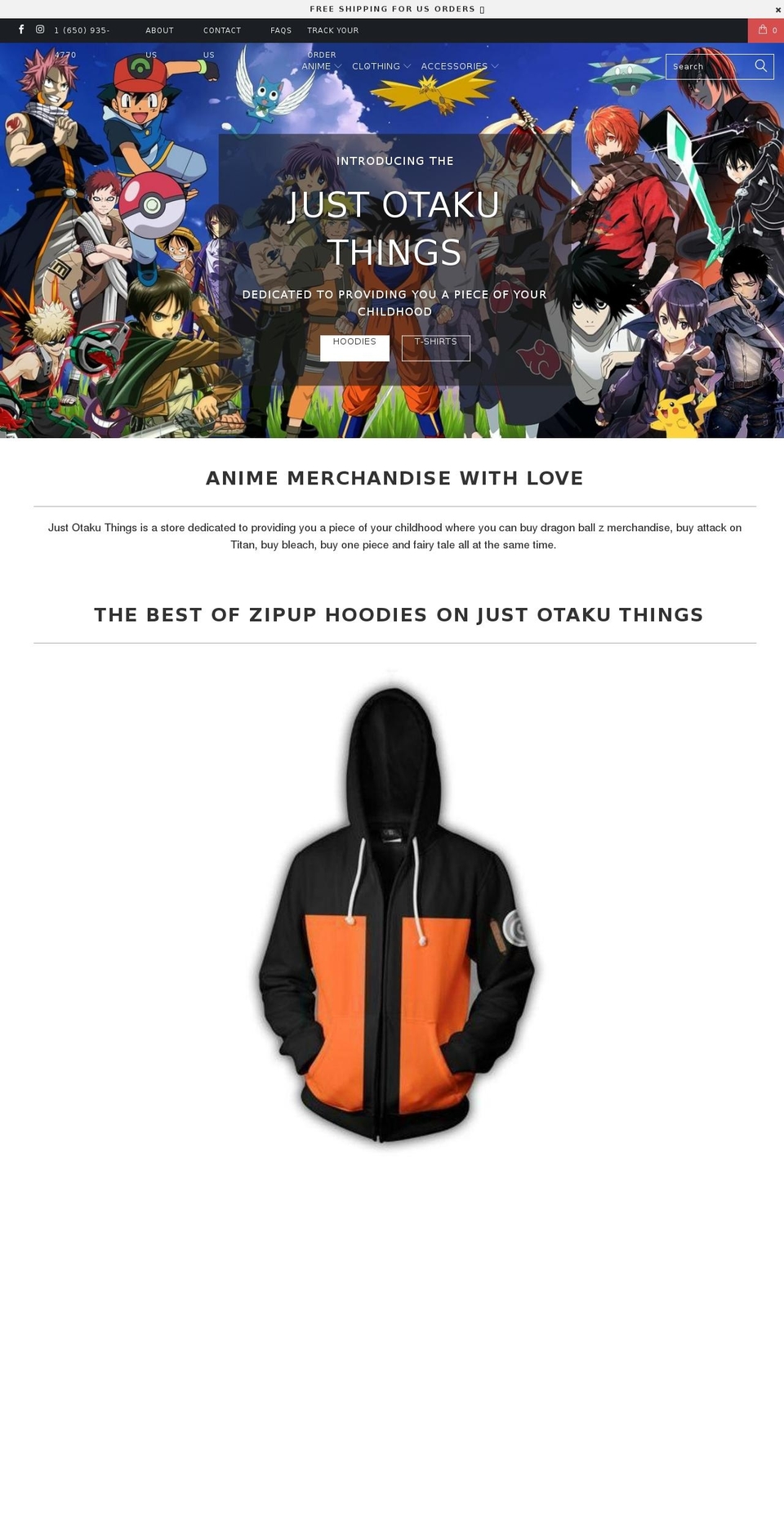 justotakuthings.com shopify website screenshot