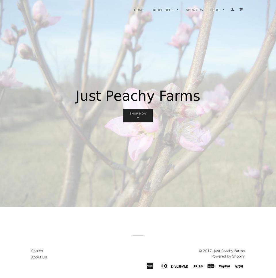 justpeachyfarms.net shopify website screenshot
