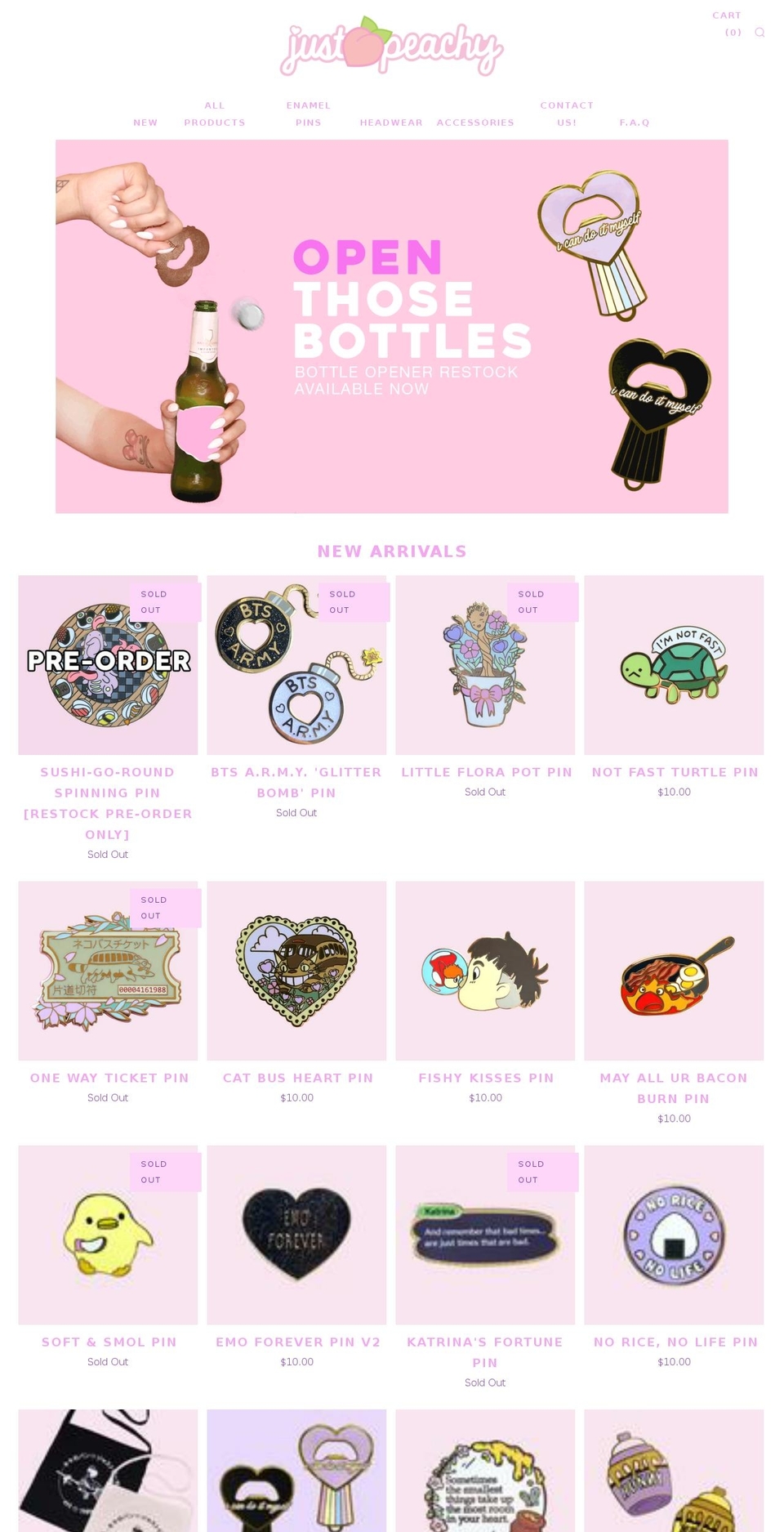 justpeachyy.com shopify website screenshot