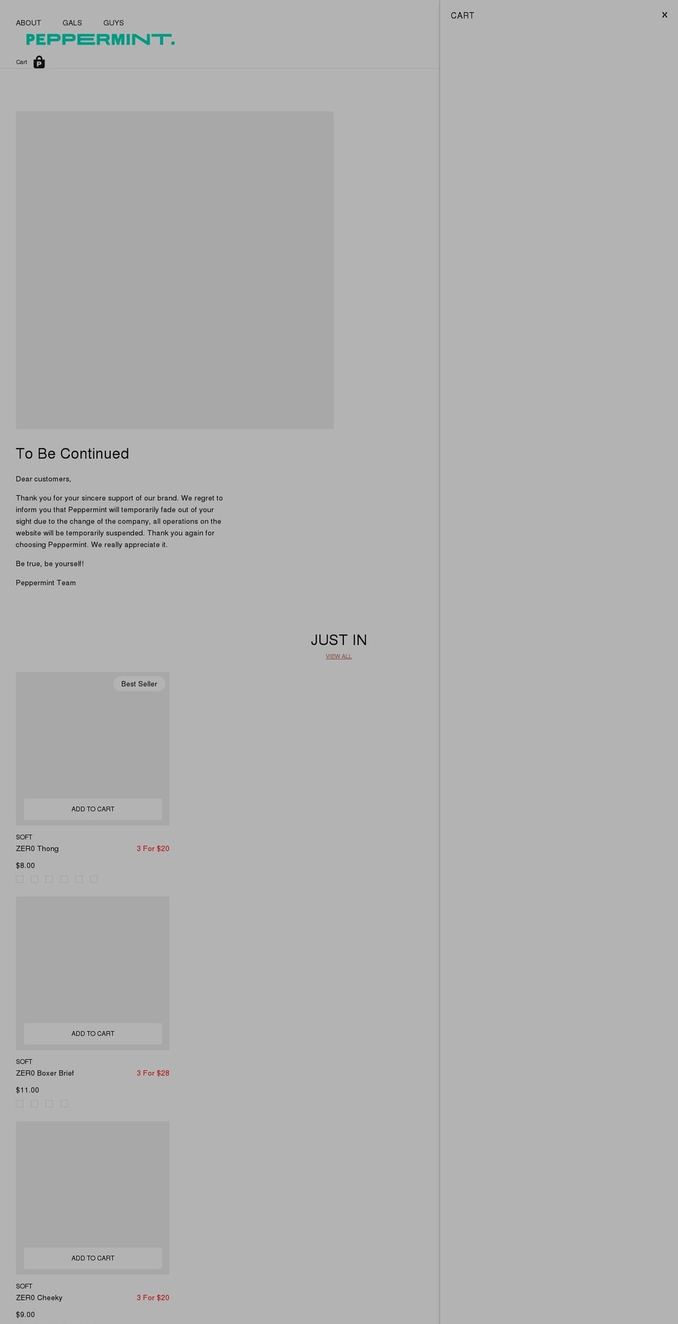 justpeppermint.com shopify website screenshot