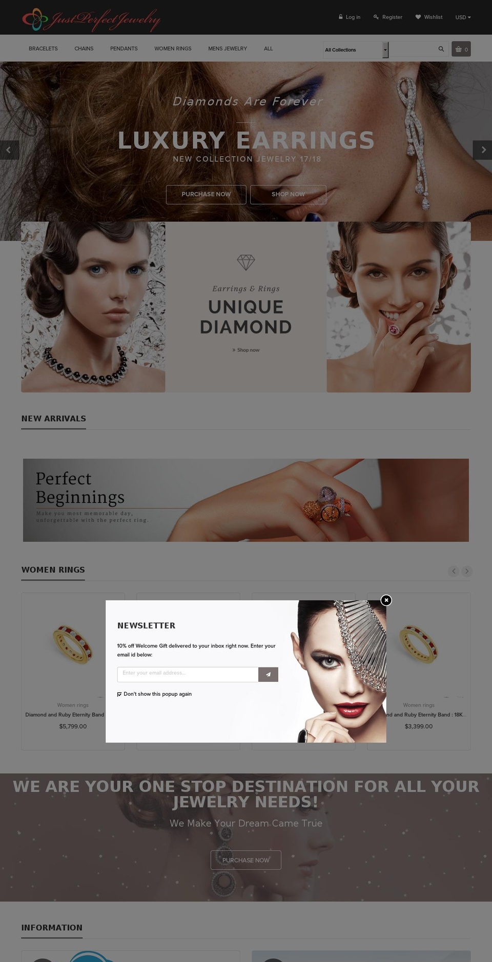 justperfectjewelry.com — Shopify storefront screenshot