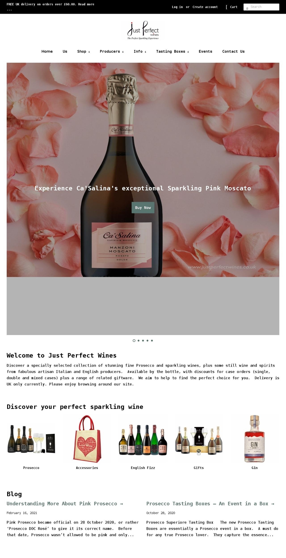 justperfectwines.co.uk shopify website screenshot