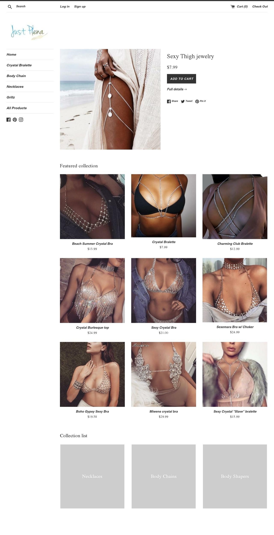 justplena.com — Shopify storefront screenshot