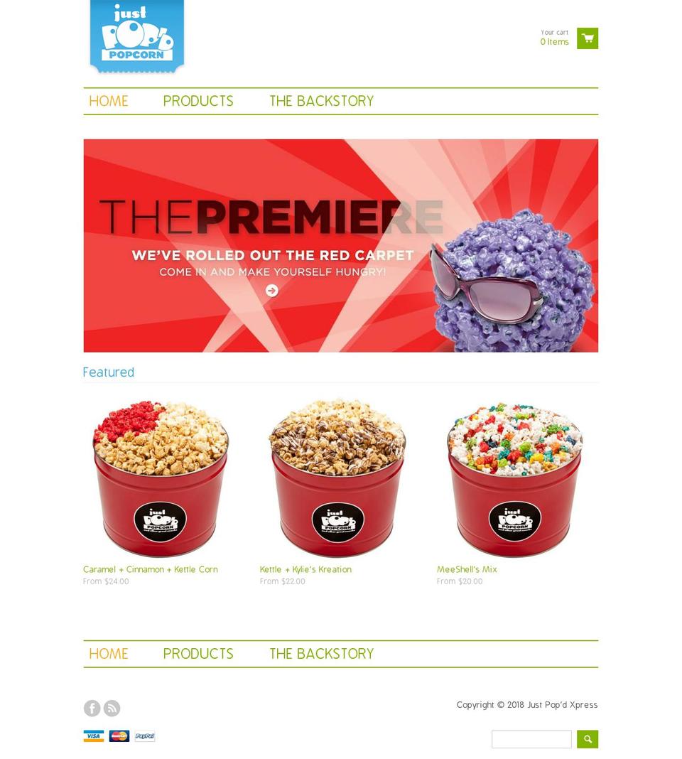 justpopdxpress.com — Shopify storefront screenshot