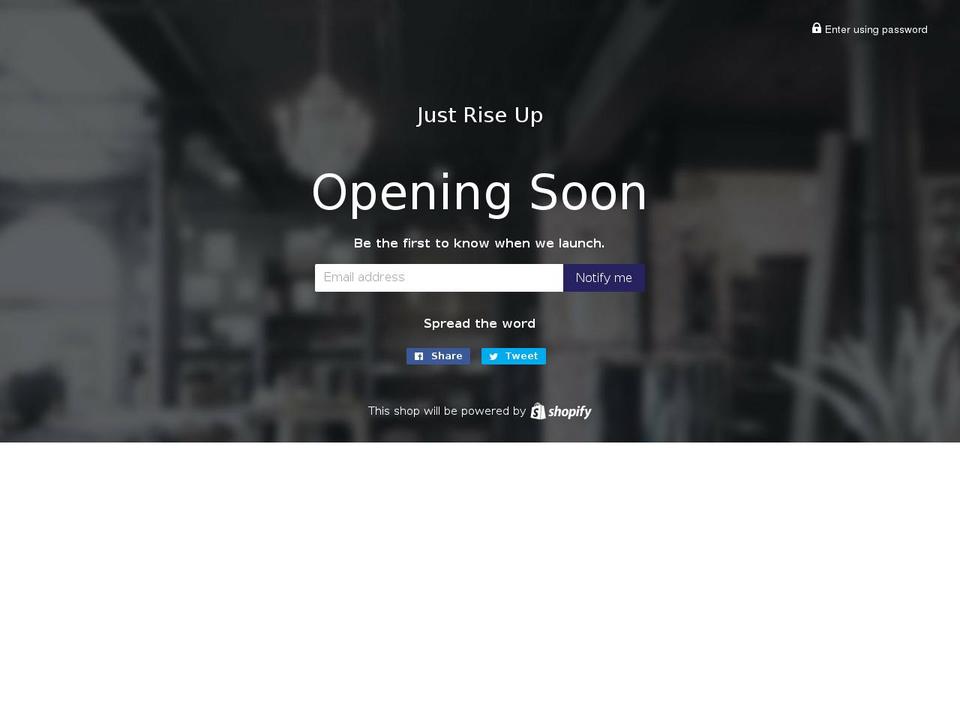justriseup.com — Shopify storefront screenshot