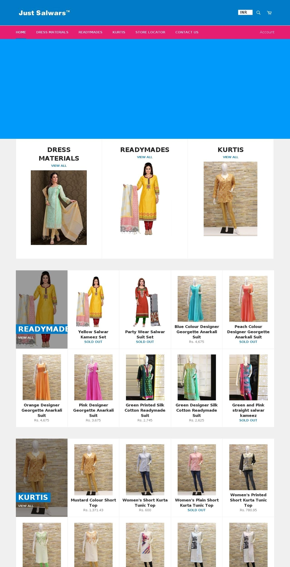 justsalwars.com shopify website screenshot