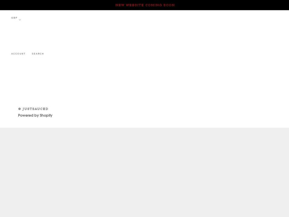 justsauced.com shopify website screenshot