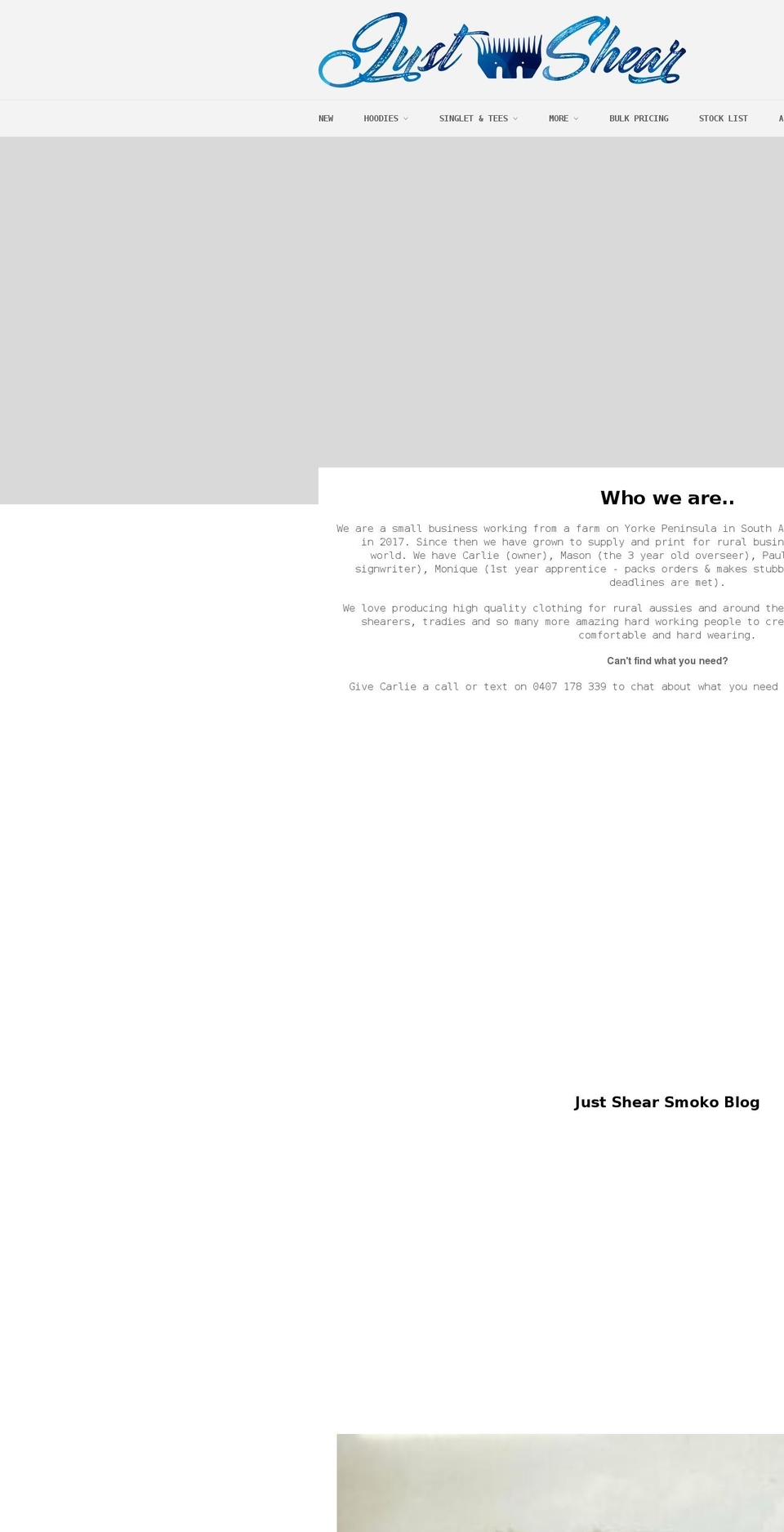 justshear.com shopify website screenshot