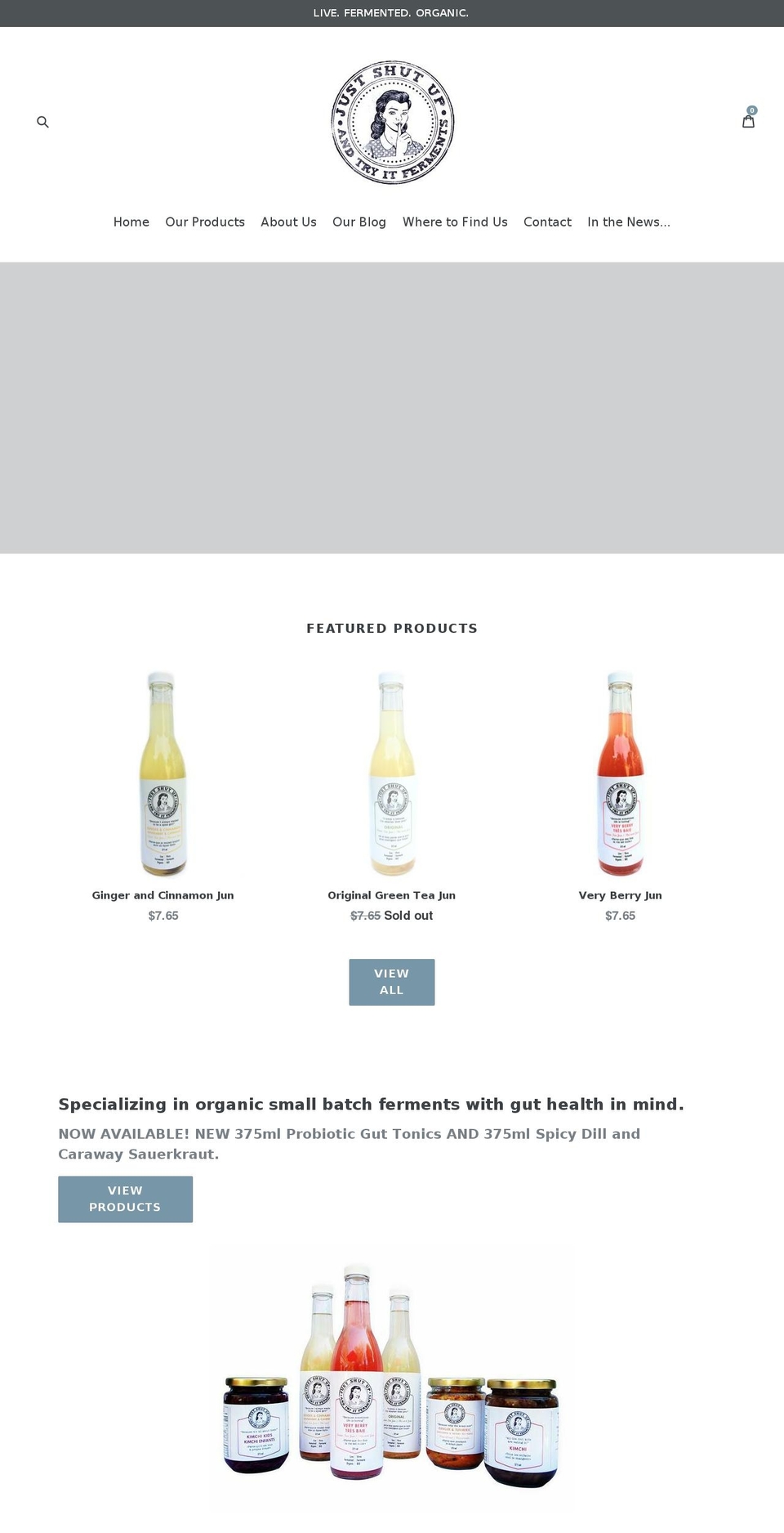 justshutupandtryitferments.com shopify website screenshot