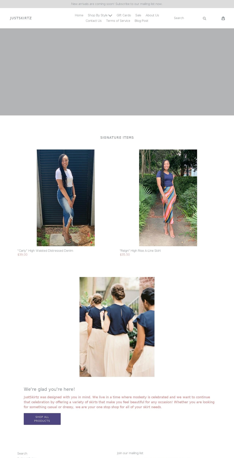 justskirtz.com — Shopify storefront screenshot