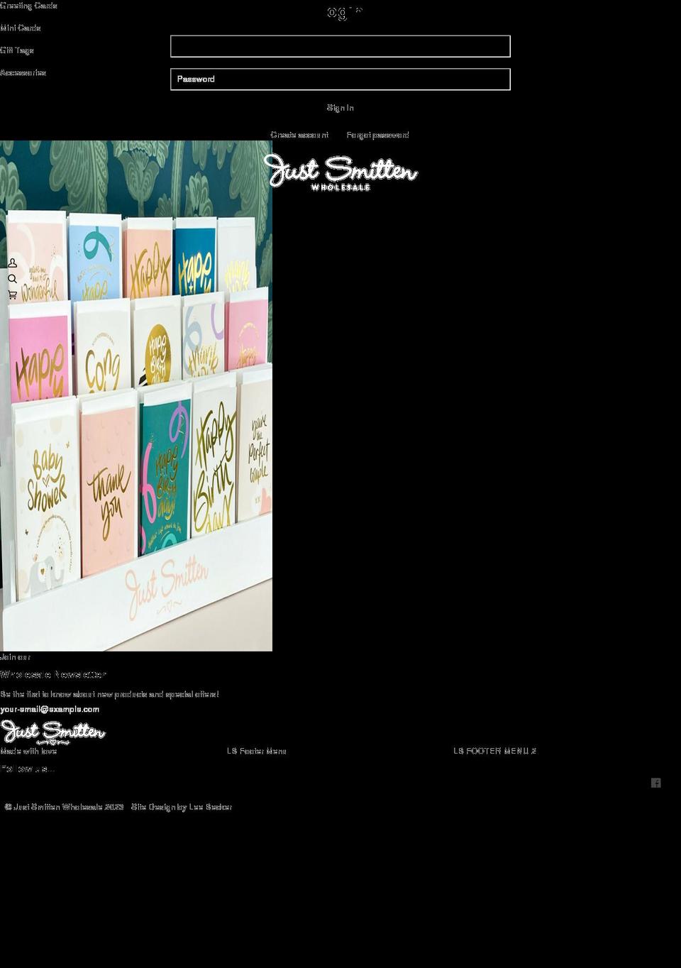 justsmittenwholesale.com shopify website screenshot