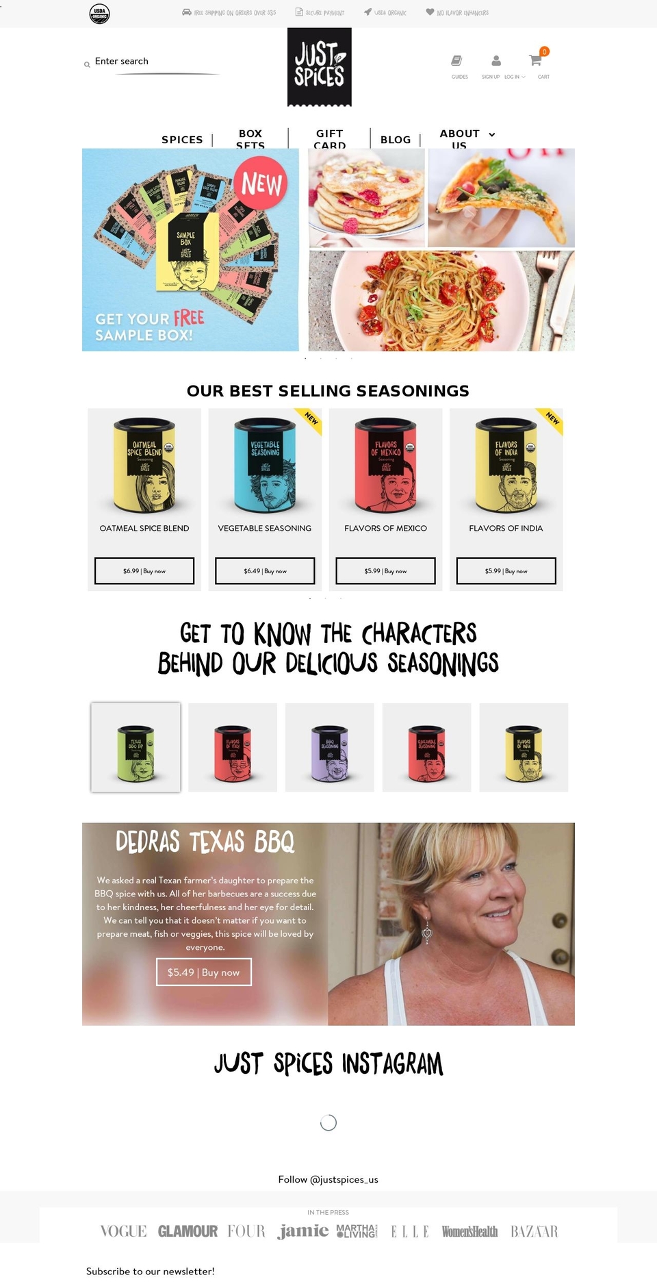 Aktueller Stand Shopify theme site example justspieces.com