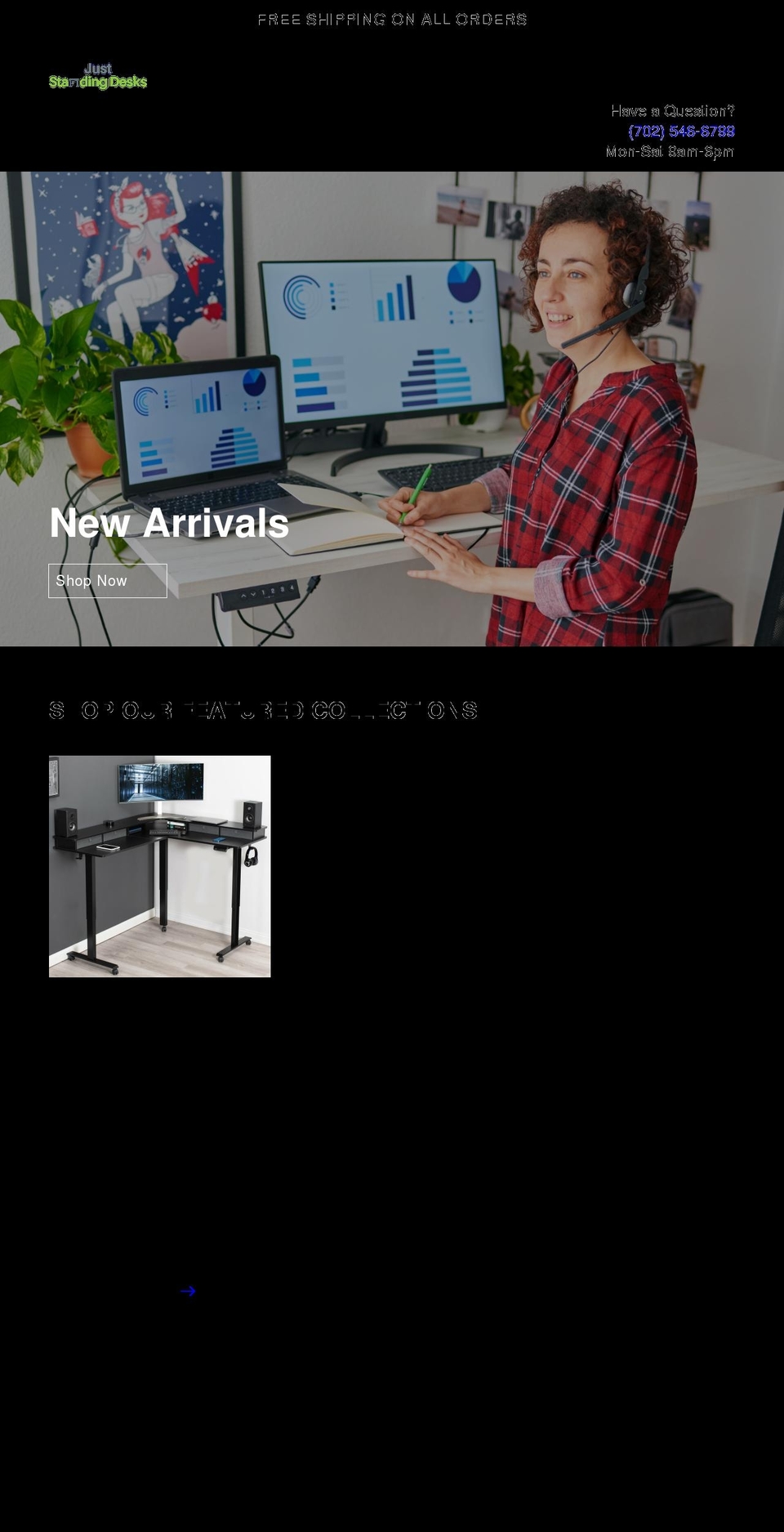 Dsl charlotte Shopify theme site example juststandingdesks.com