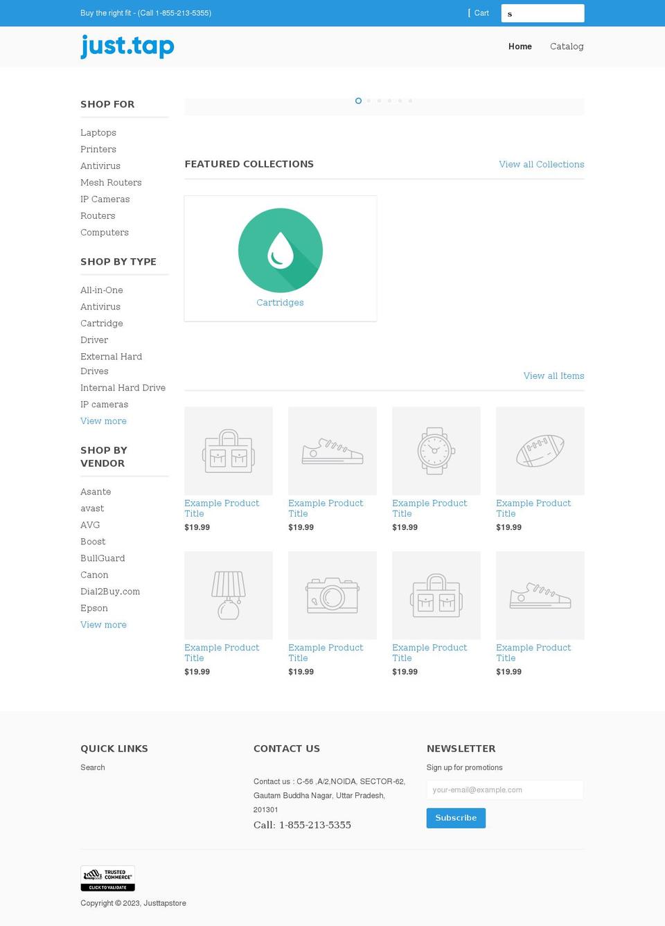 justtapstore.com shopify website screenshot