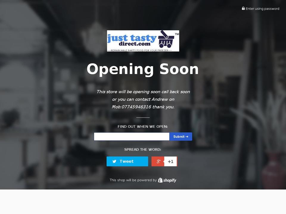 justtastiedirect.com shopify website screenshot