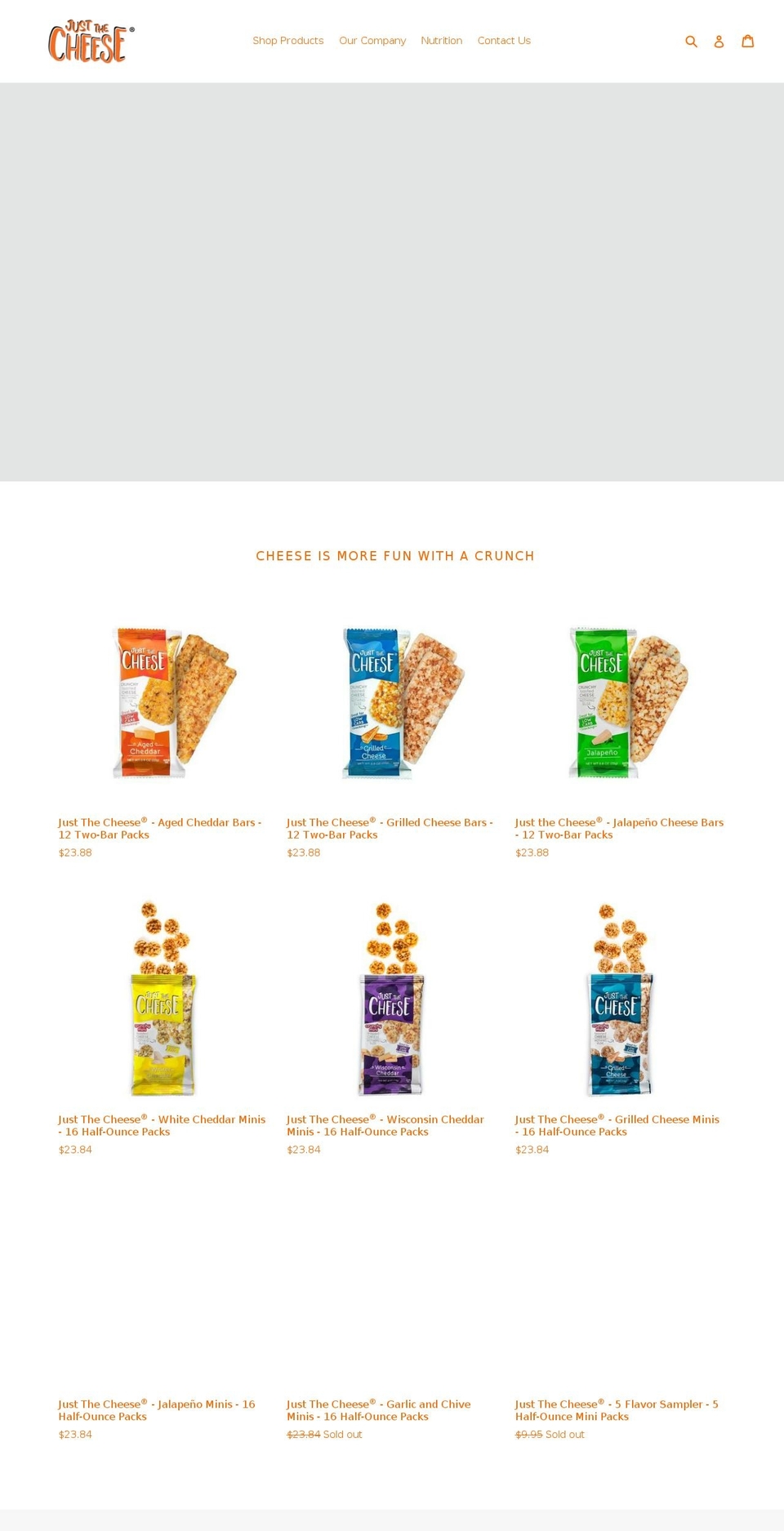 justthecheese.com shopify website screenshot