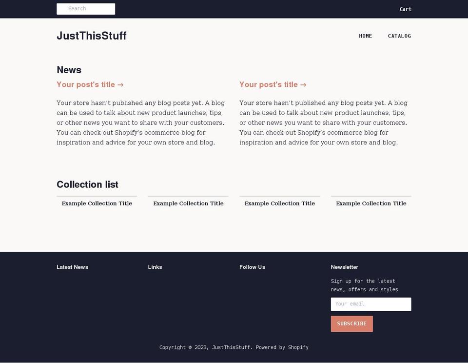 justthisstuff.com shopify website screenshot