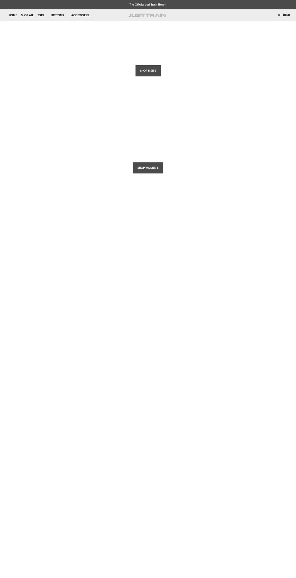 justtrainmerch.com shopify website screenshot