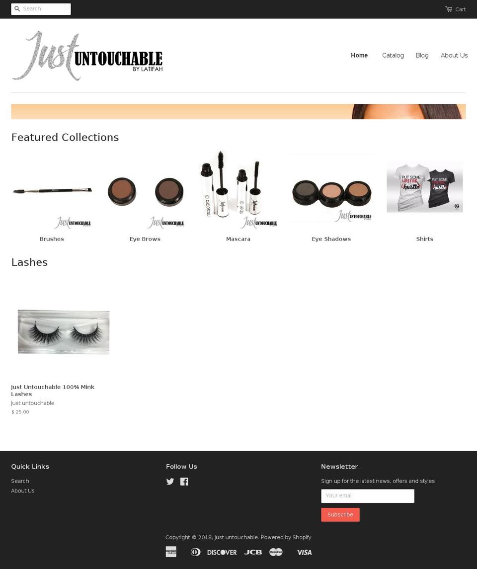 justuntouchable.com — Shopify storefront screenshot