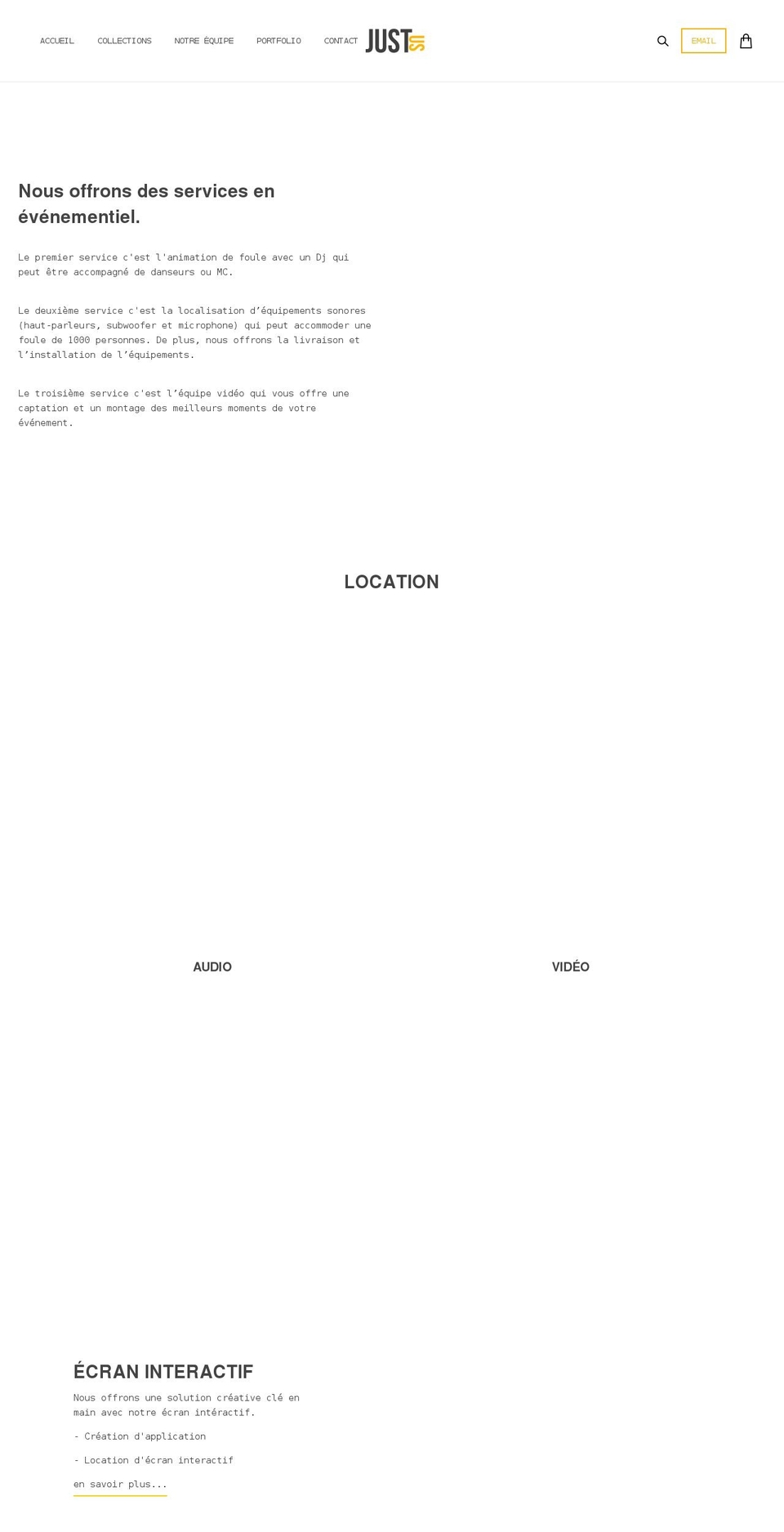 justusmtl.com shopify website screenshot