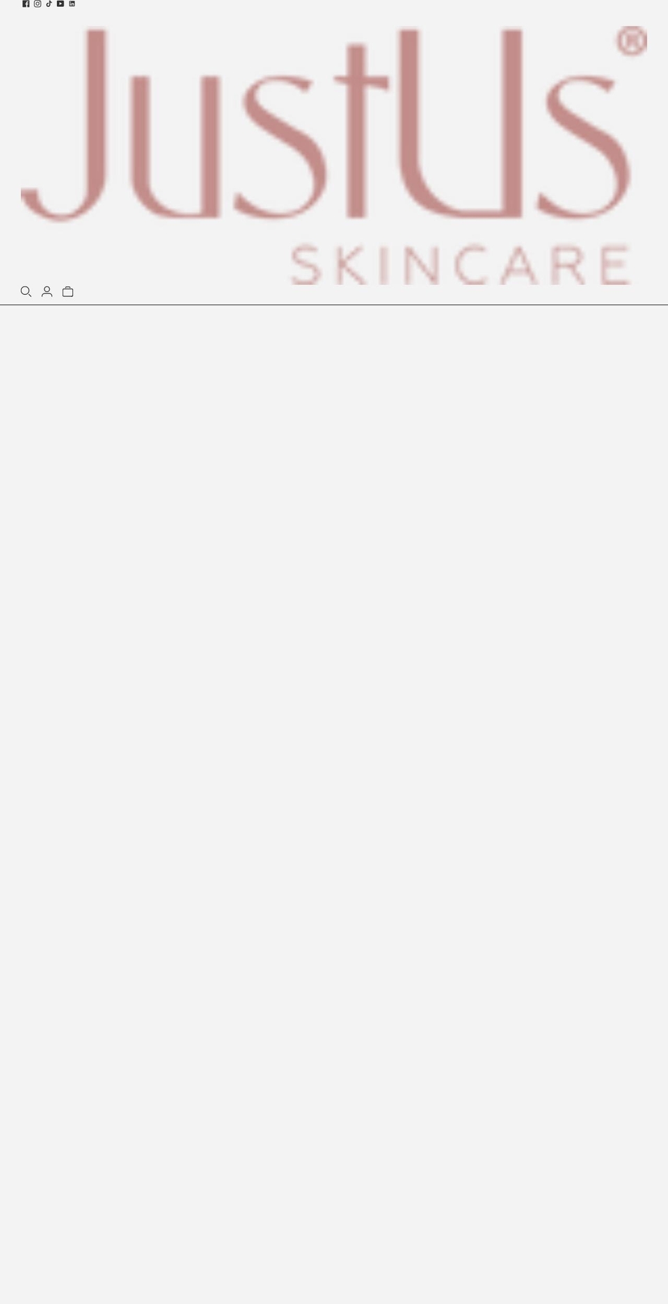 justusskincare.com shopify website screenshot