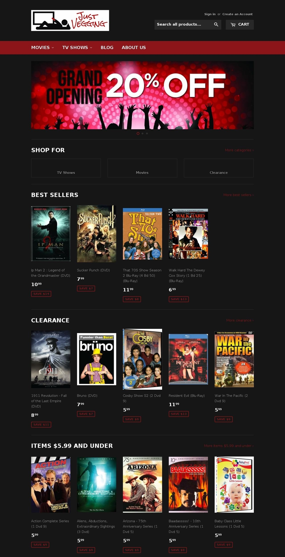 justvegging.com shopify website screenshot